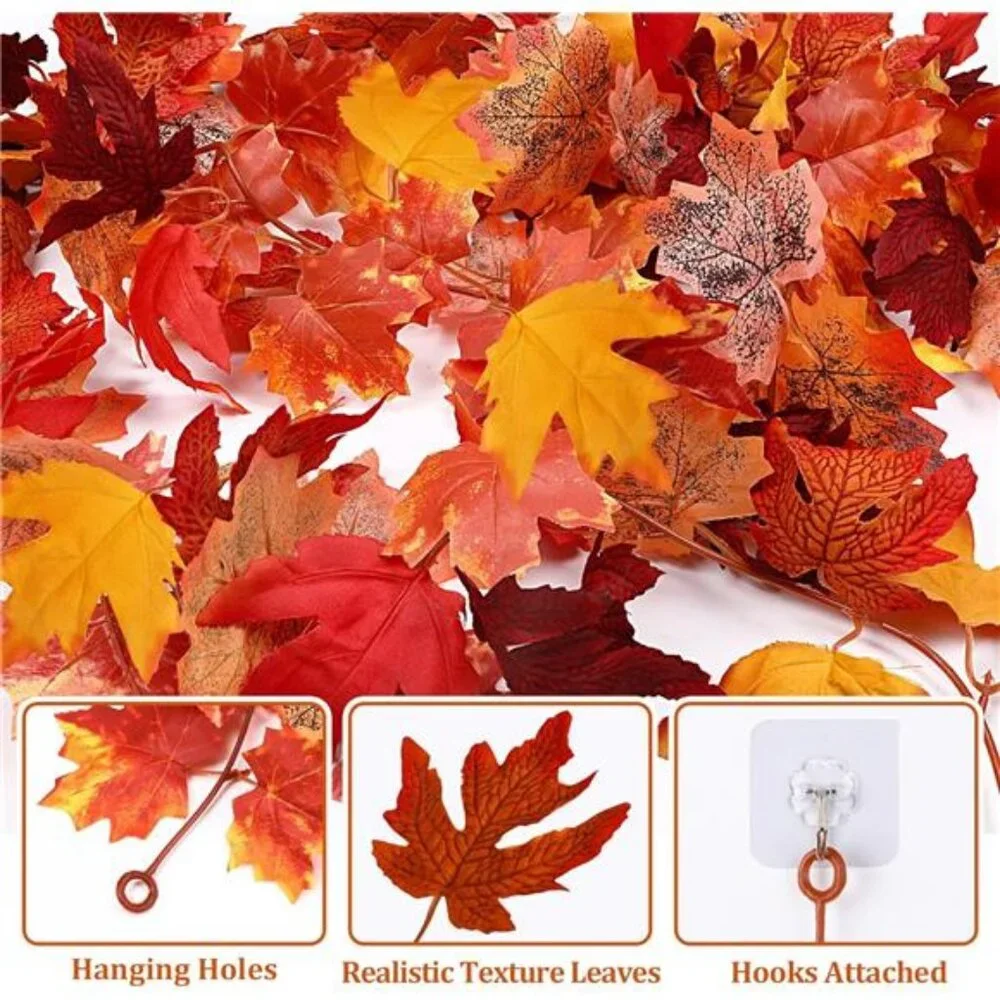 6 Pack 5.8Ft Artificial Maple Leaf Garland -‎ Fall Decor for Home & Thanksgiving